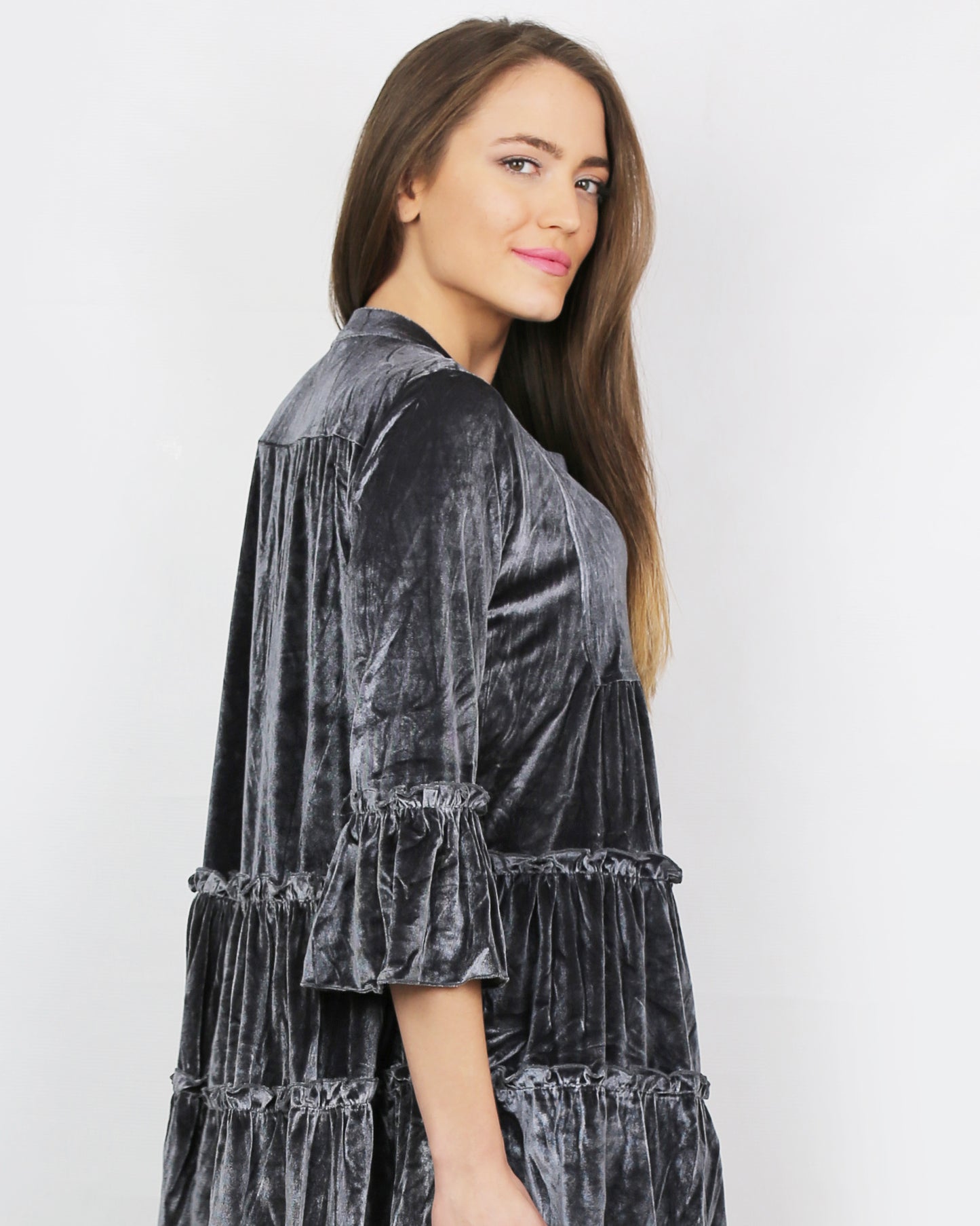 Giza Short Dress - Grey