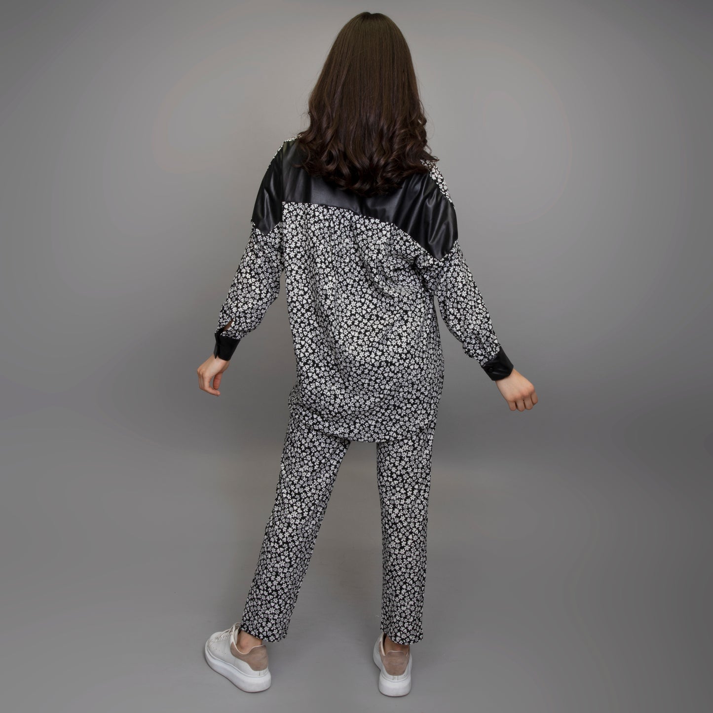 Alexandrine set, pants and shirt, navy, kaki, patterned set, flower pattern, comfy set, fashion, kaftans store