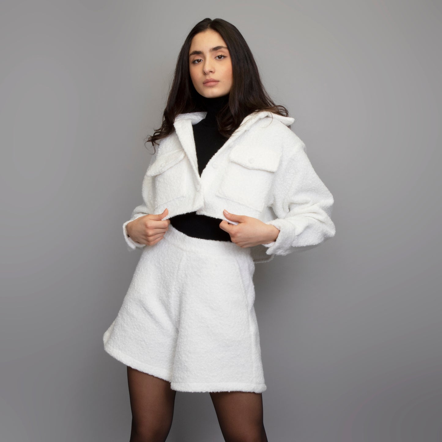 Dina crop top and short set, black leather, shorts, crop tops, kaftans store, kaftans dresses, UAE fashion , online clothing store