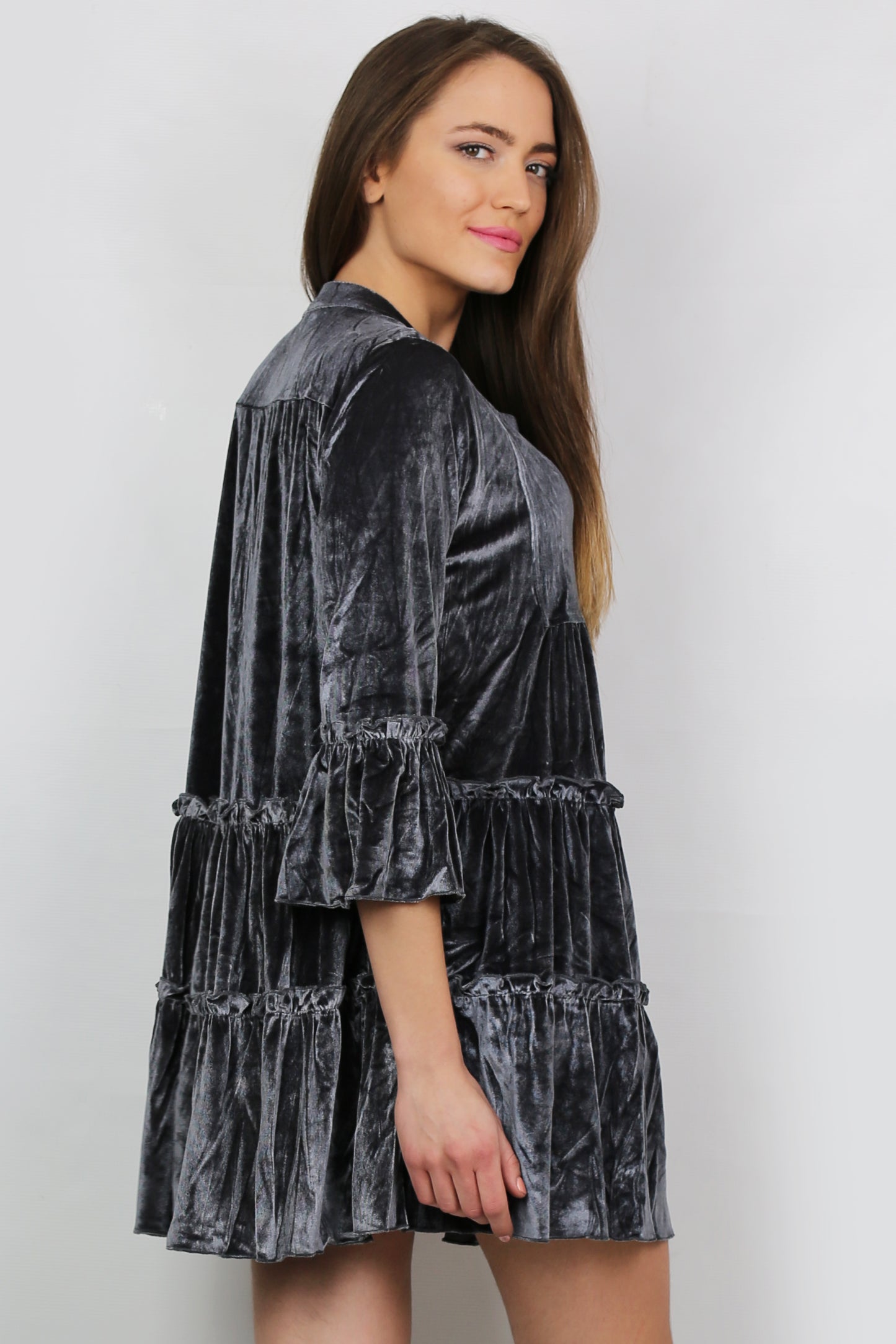 Giza Short Dress - Grey