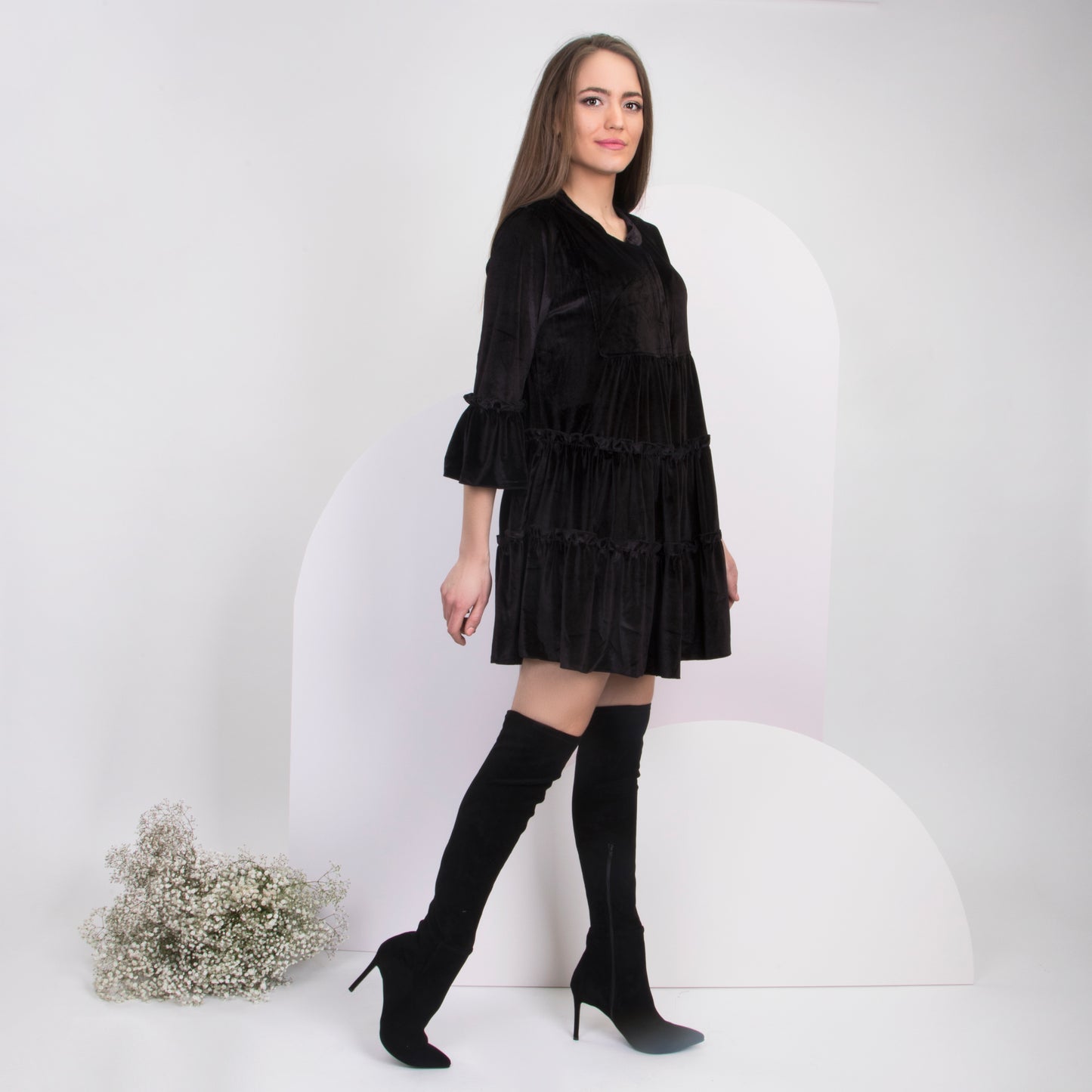 Giza Short Dress - Black