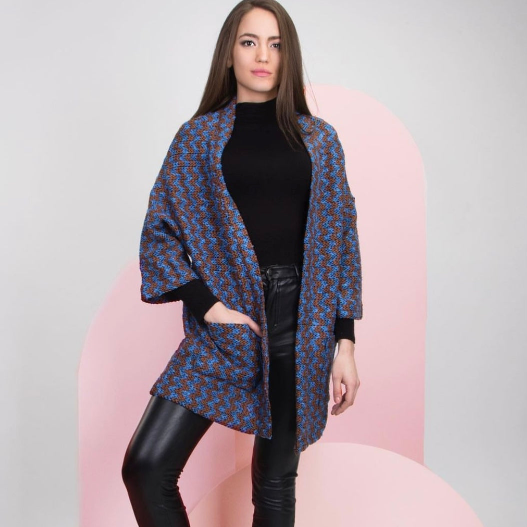 Moscow - Cardigan Brown/Blue