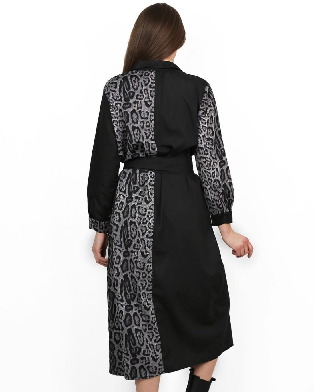 Salwa Dress - Black/Leopard