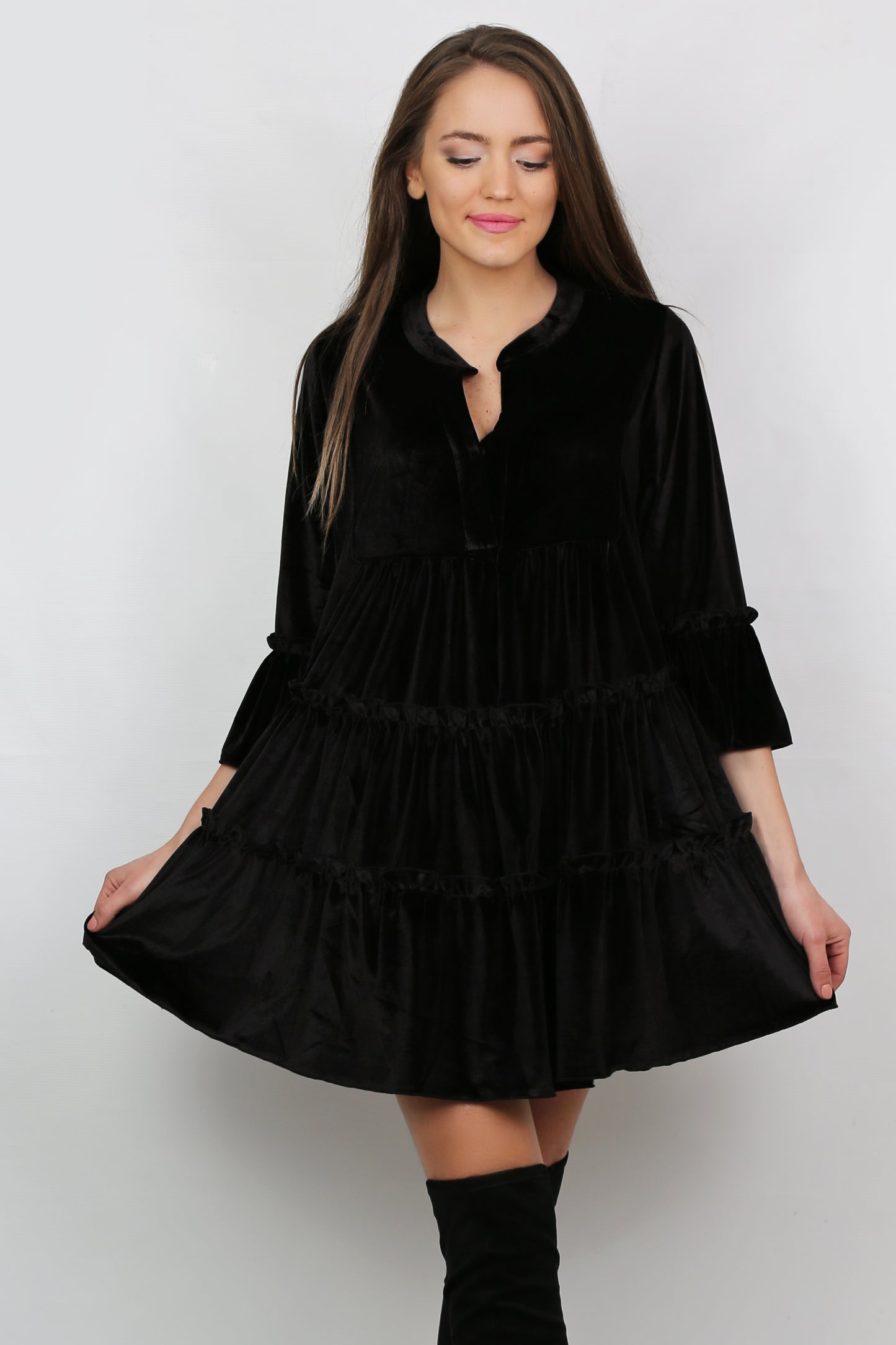 Giza Short Dress - Black