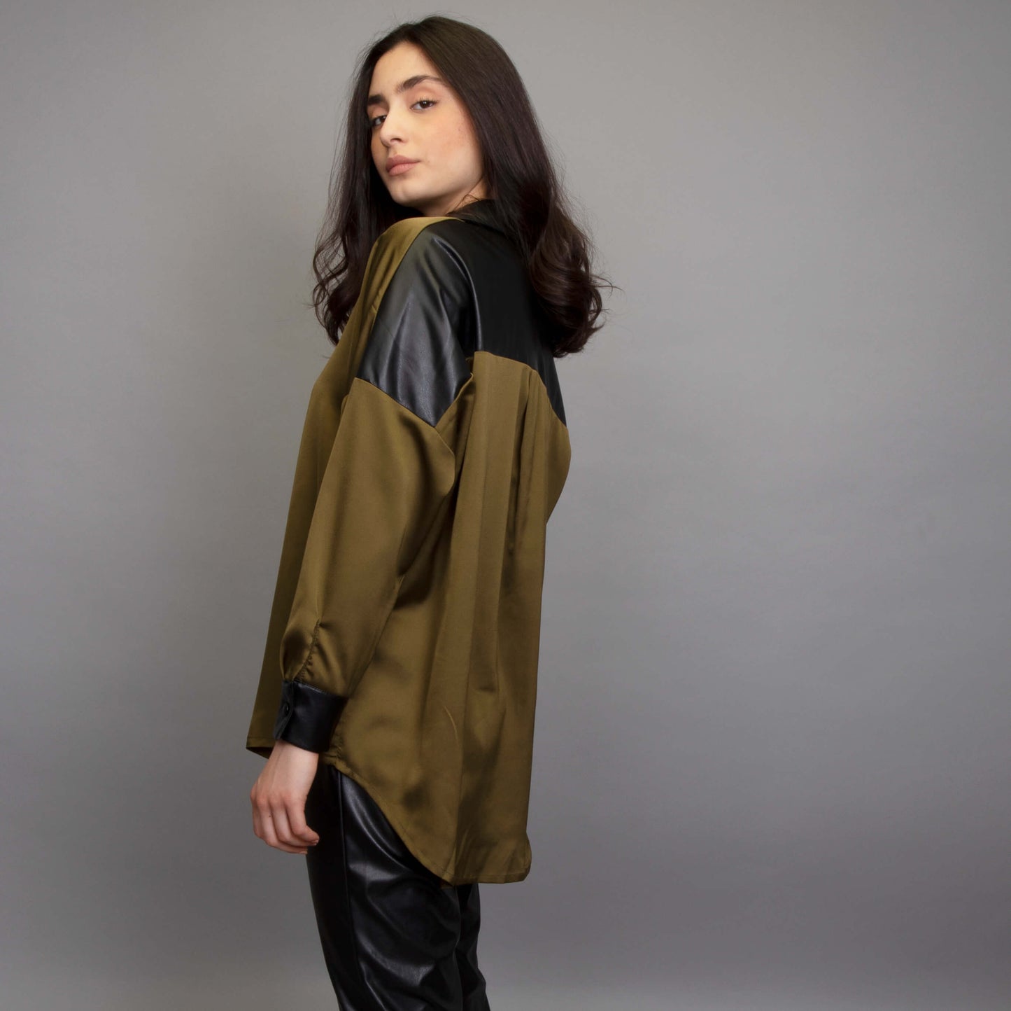 kaftans store set from winter collection kaki & black leather
