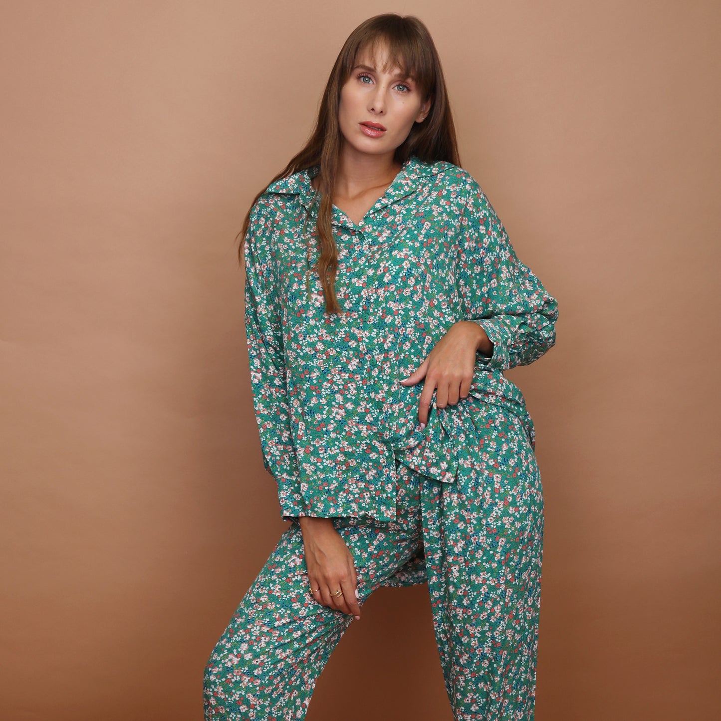 Ruby Set - Green Flowers