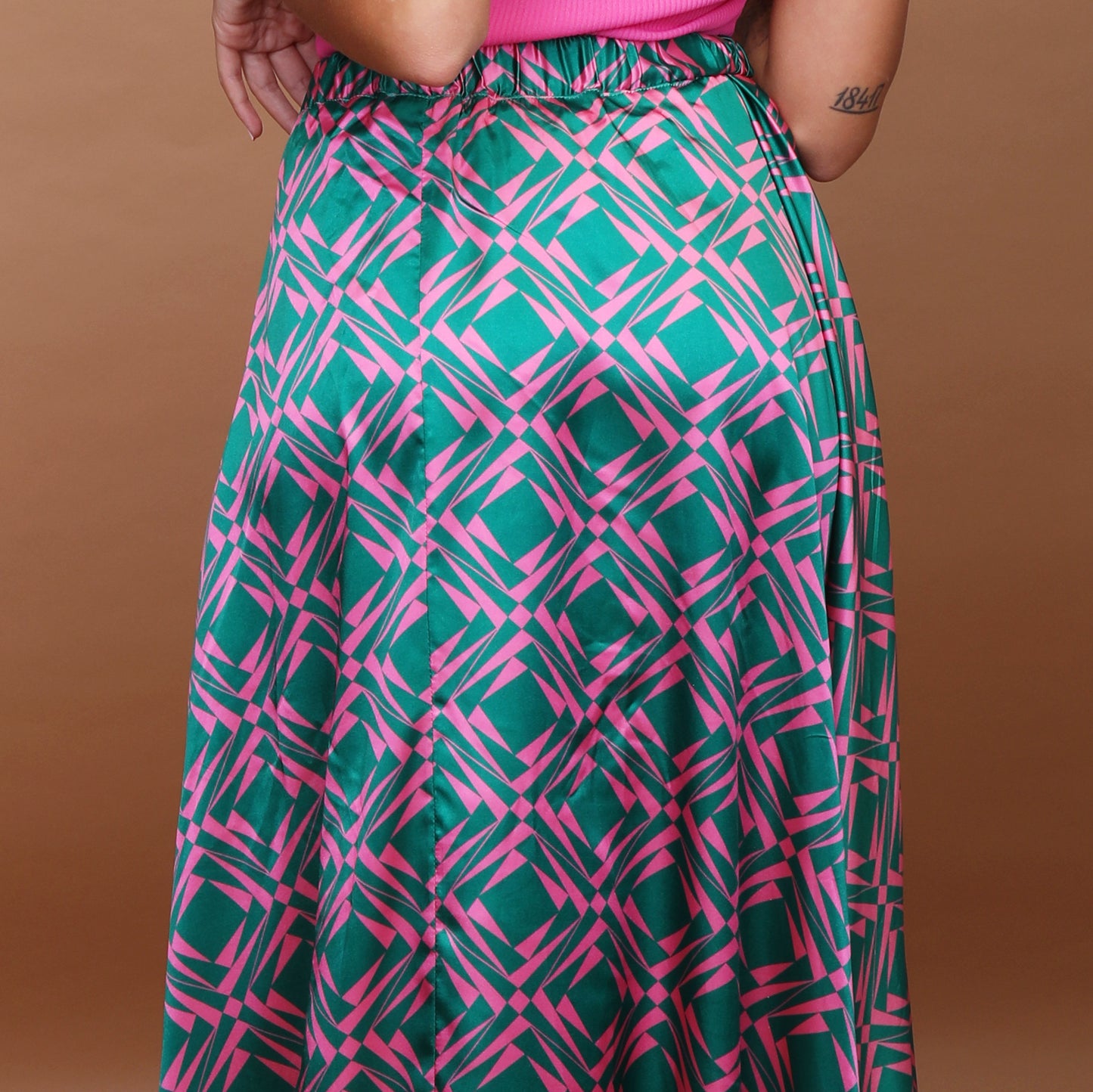Sienna Skirt - Fuchsia & Green