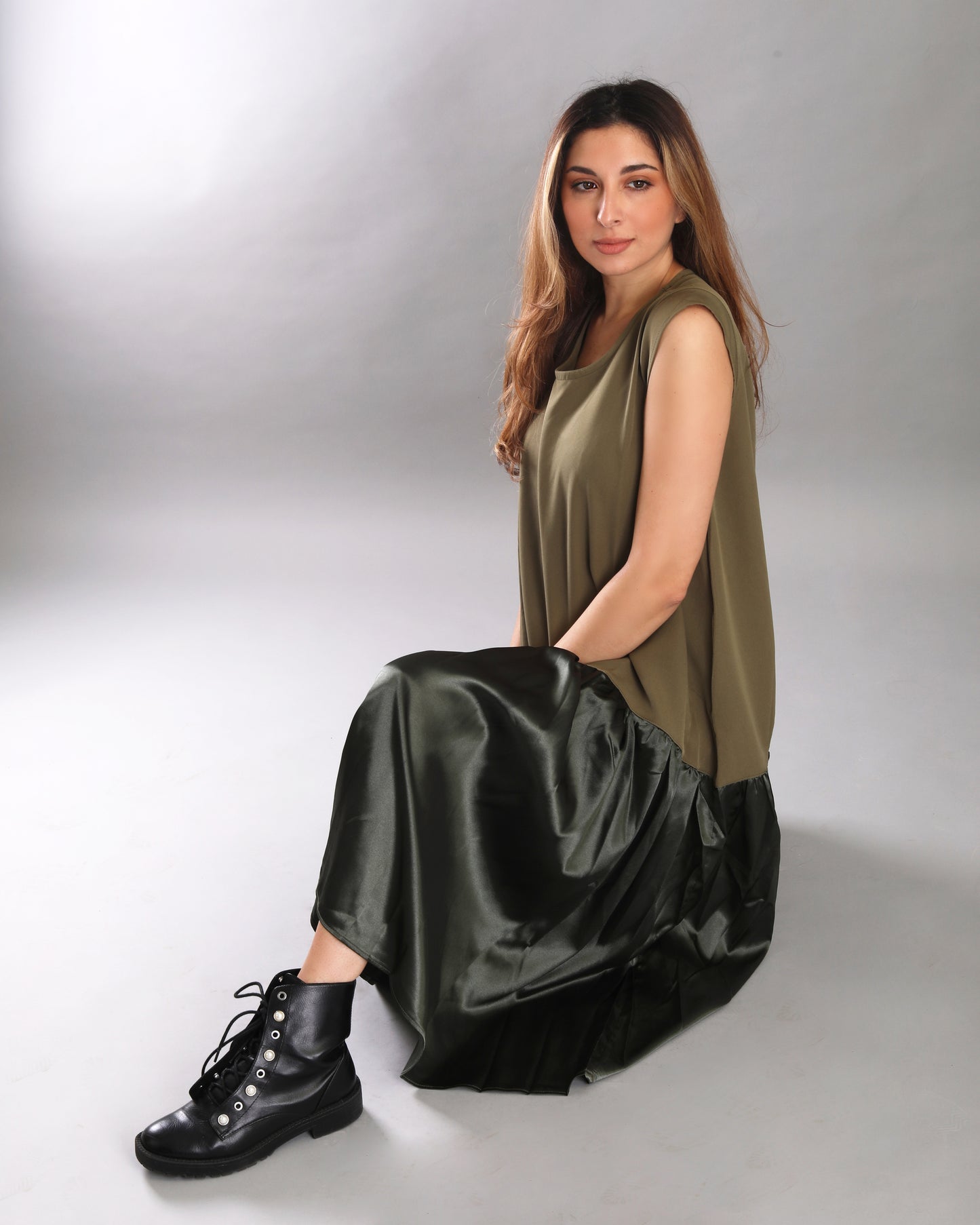 Satine Dress - Khaki