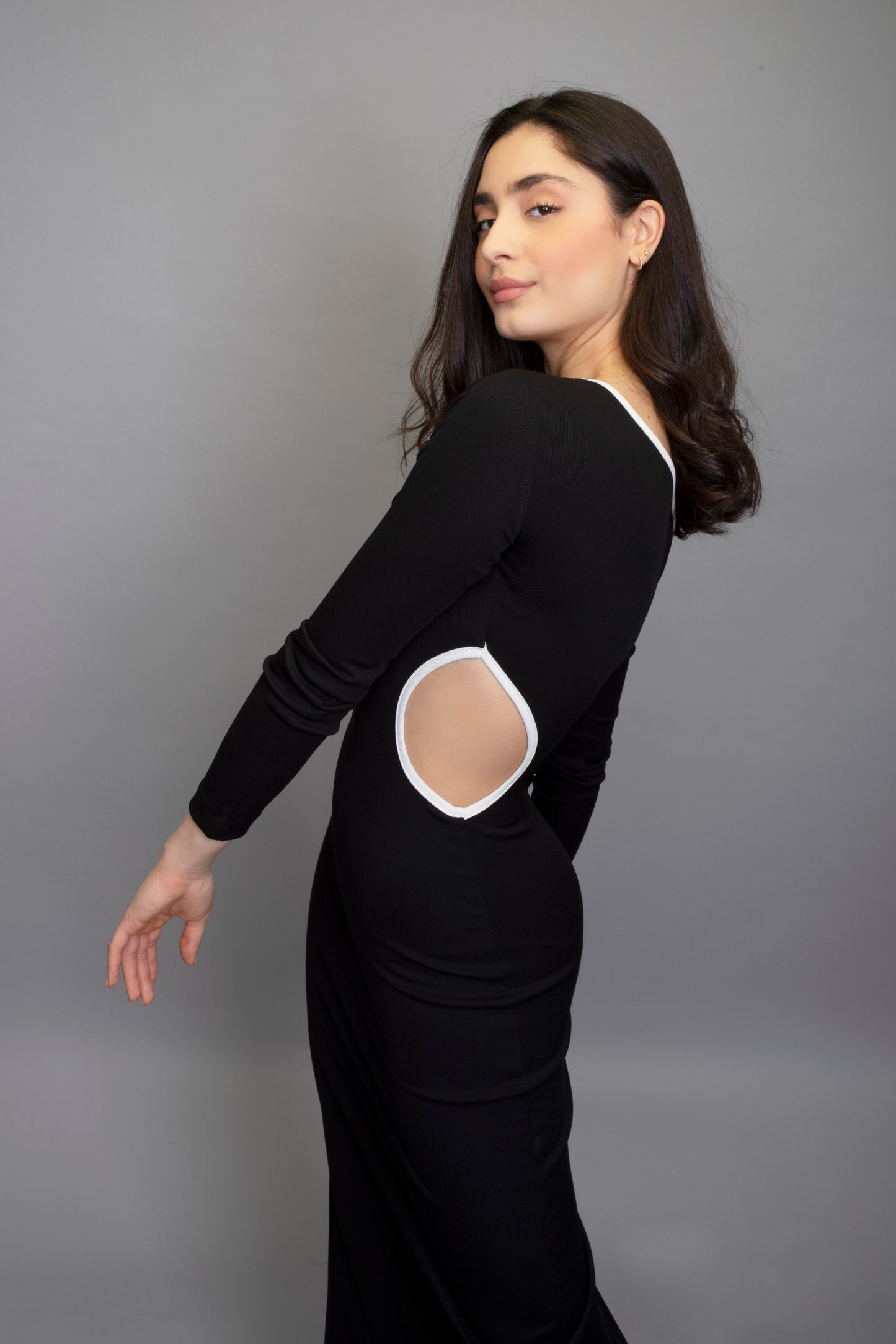 black rib sexy dress