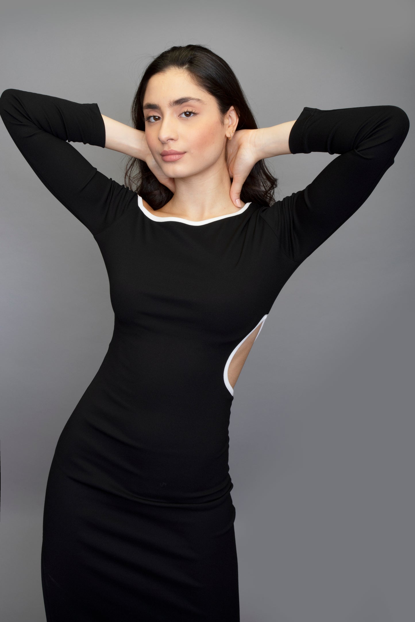 black rib sexy dress